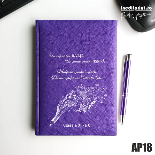 Agenda personalizata 2026 Profesor grozav AP18 NEDATATA RT, Mov-Adria