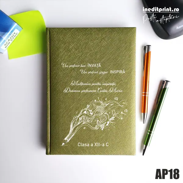 Agenda personalizata 2026 Profesor grozav AP18 NEDATATA RT, Verde-Adria