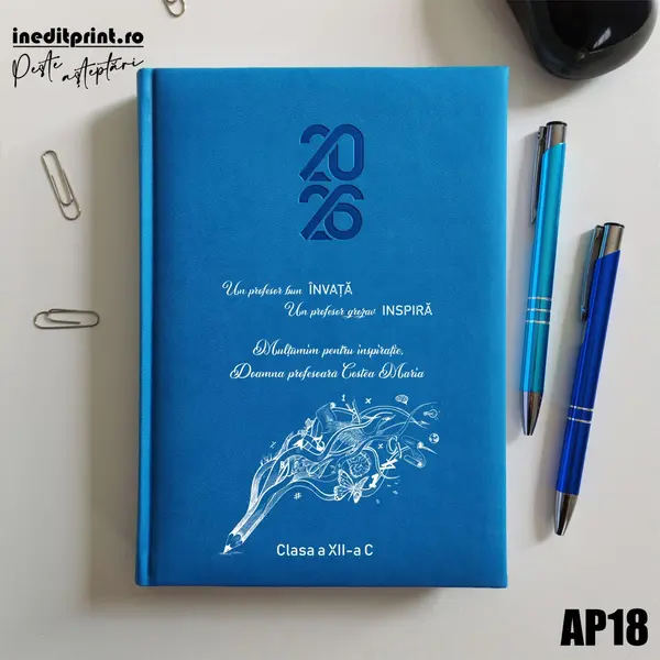 Agenda personalizata 2026 Profesor grozav AP18 STANDARD HT2, ALBASTRU DESCHIS