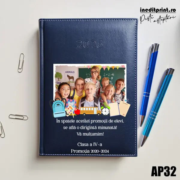 Agenda personalizata 2026 Profesori AP32 DELUXE H, Corinaldo Albastru