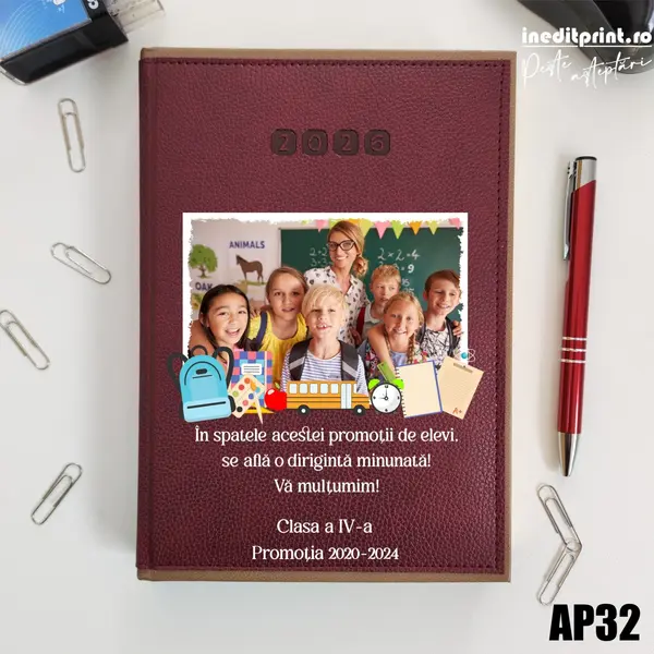 Agenda personalizata 2026 Profesori AP32 DELUXE PREMIUM, Alghero Bordo