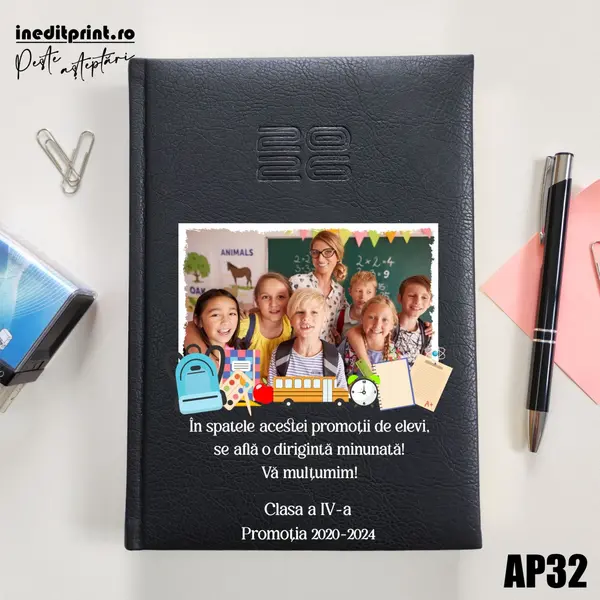 Agenda personalizata 2026 Profesori AP32 DELUXE PREMIUM, Chiavenna Negru