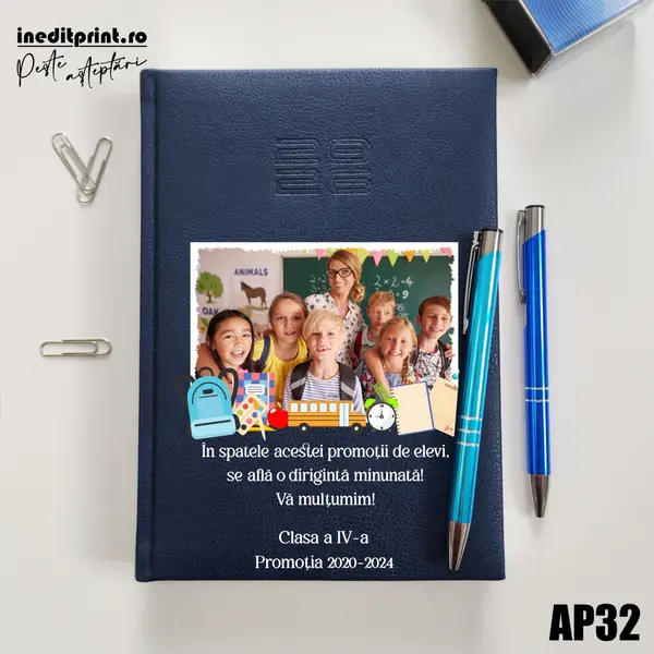 Agenda personalizata 2026 Profesori AP32 DELUXE PREMIUM, Chiavenna Albastru