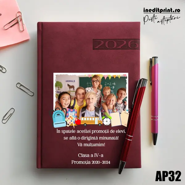 Agenda personalizata 2026 Profesori AP32 DELUXE PREMIUM, Teano Albastru Inchis
