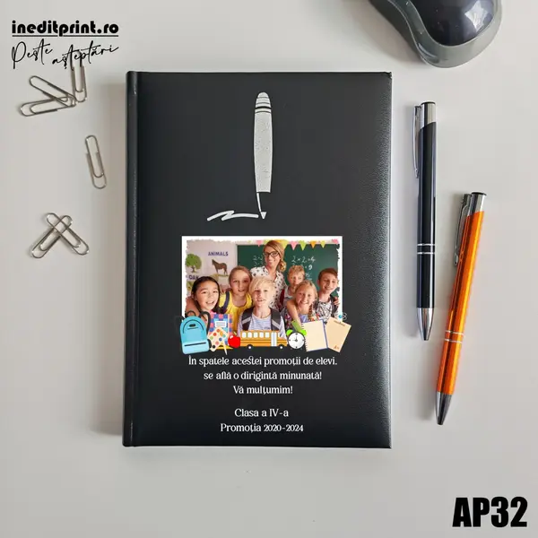 Agenda personalizata 2026 Profesori AP32 NEDATATA H, NEGRU