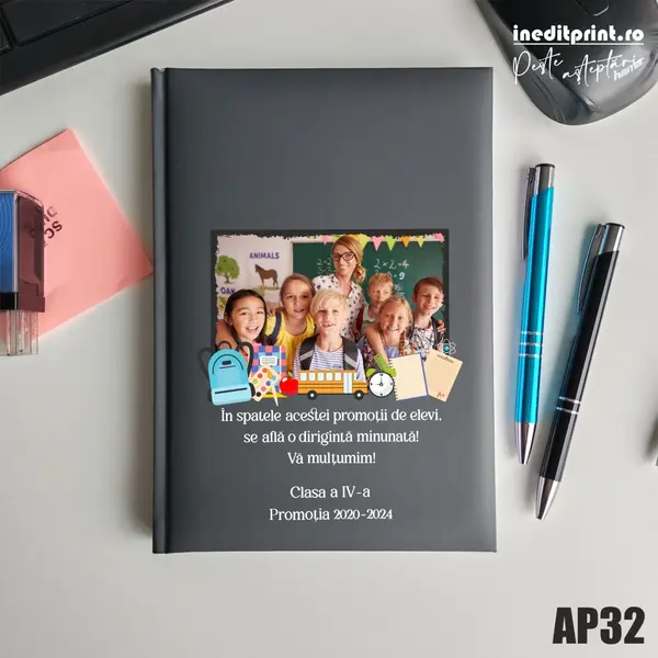 Agenda personalizata 2026 Profesori AP32 NEDATATA RT, Gri