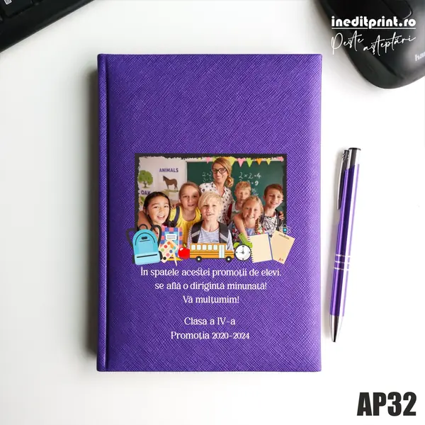 Agenda personalizata 2026 Profesori AP32 NEDATATA RT, Mov-Adria