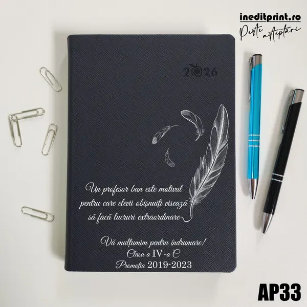 Agenda personalizata 2026 Profesori si elevi AP33 DELUXE PREMIUM, Ortisei Albastru