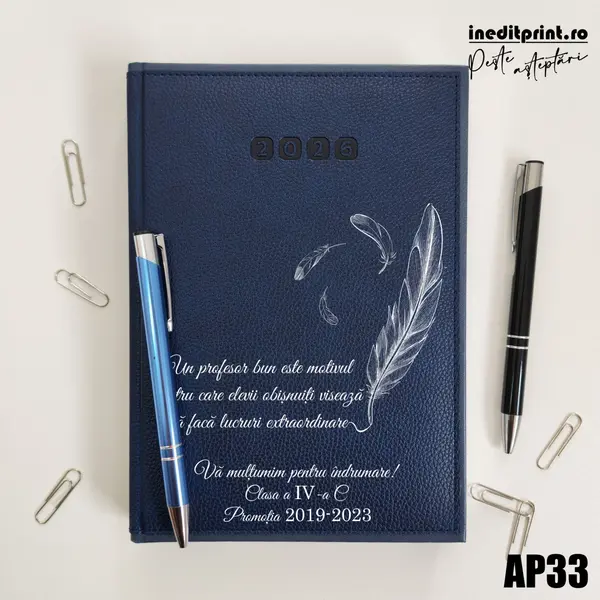 Agenda personalizata 2026 Profesori si elevi AP33 DELUXE PREMIUM, Alghero Albastru