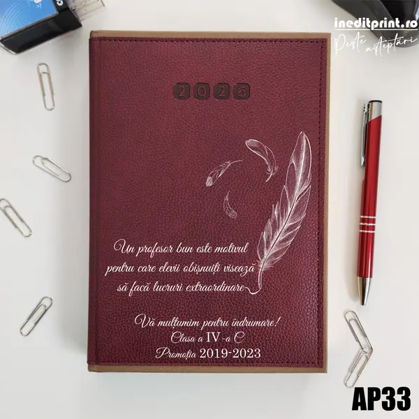 Agenda personalizata 2026 Profesori si elevi AP33 DELUXE PREMIUM, Alghero Bordo