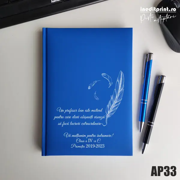 Agenda personalizata 2026 Profesori si elevi AP33 NEDATATA RT, ALBASTRU