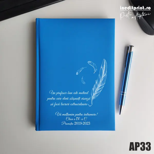 Agenda personalizata 2026 Profesori si elevi AP33 NEDATATA RT, Bleu