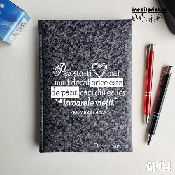 Agenda personalizata 2026 Proverbe 4:23 APC4 NEDATATA RT, Gri-Adria