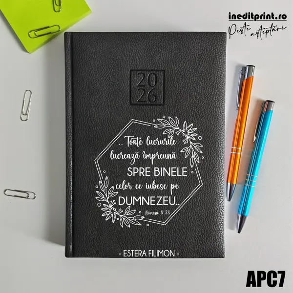 Agenda personalizata 2026 Romani 8:28 APC7 DELUXE H, Edolo Maro