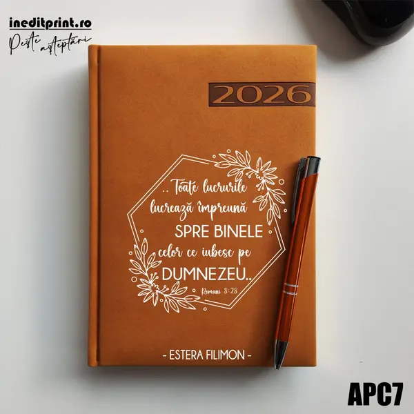Agenda personalizata 2026 Romani 8:28 APC7 DELUXE PREMIUM, Teano Maro