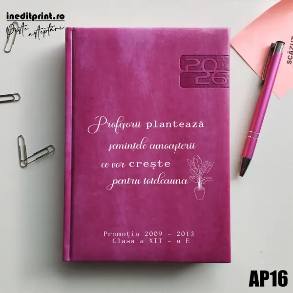 Agenda personalizata 2026 Semintele cunoasterii AP16 DELUXE PREMIUM, Narni Purpuriu