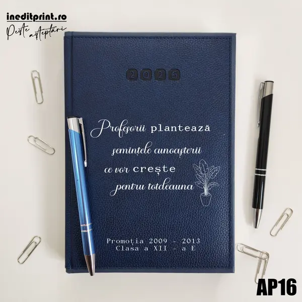 Agenda personalizata 2026 Semintele cunoasterii AP16 DELUXE PREMIUM, Alghero Albastru