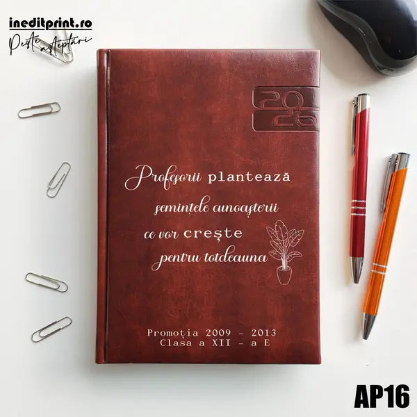 Agenda personalizata 2026 Semintele cunoasterii AP16 DELUXE PREMIUM, Narni Maro