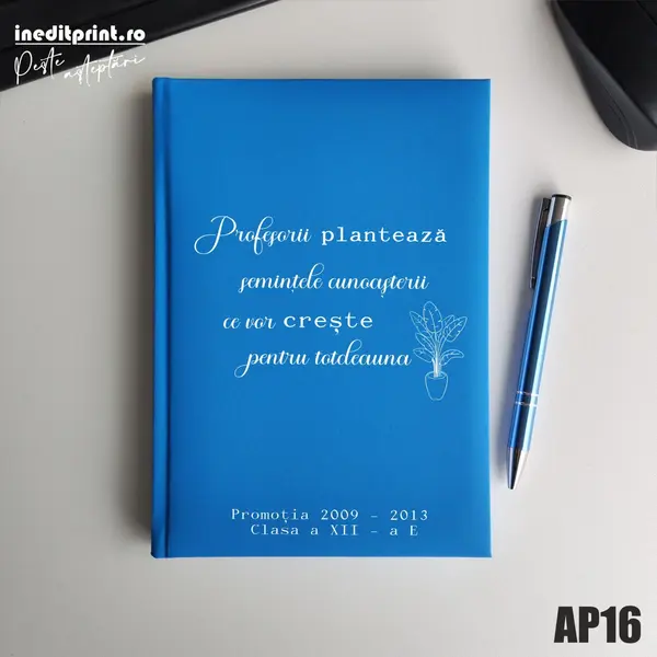 Agenda personalizata 2026 Semintele cunoasterii AP16 NEDATATA RT, Bleu