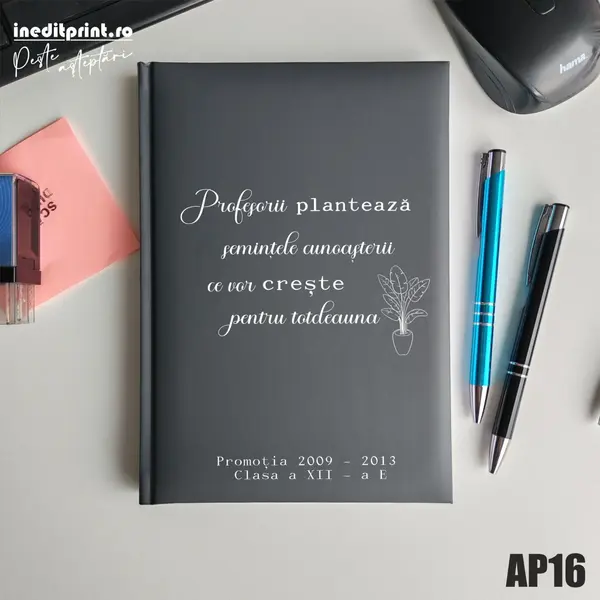 Agenda personalizata 2026 Semintele cunoasterii AP16 NEDATATA RT, Gri