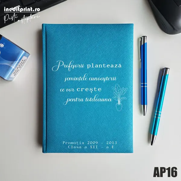 Agenda personalizata 2026 Semintele cunoasterii AP16 NEDATATA RT, Turcoaz-Adria