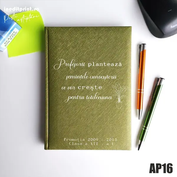 Agenda personalizata 2026 Semintele cunoasterii AP16 NEDATATA RT, Verde-Adria