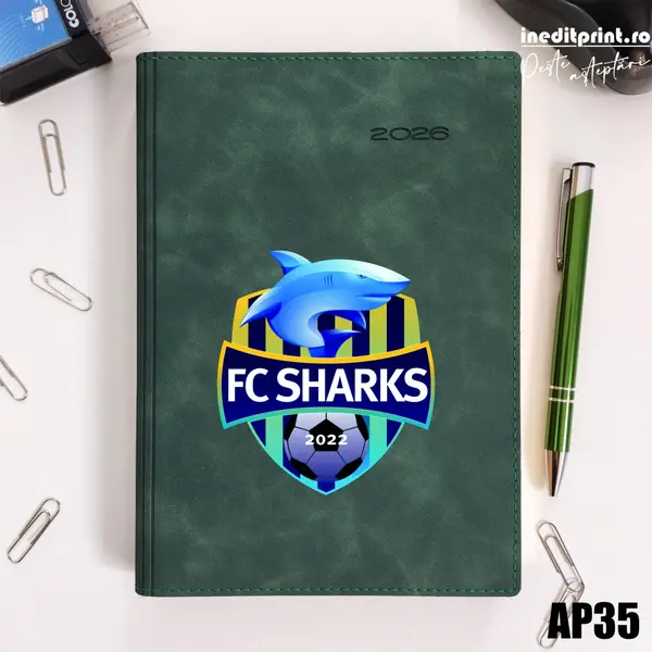 Agenda personalizata 2026 Sport AP35 DELUXE PREMIUM, Chia Suple Verde