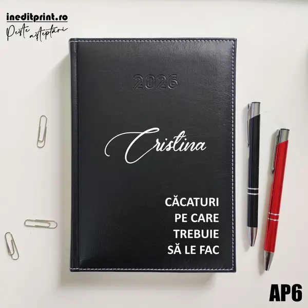 Agenda personalizata 2026 To do list AP6 DELUXE H, Corinaldo Negru