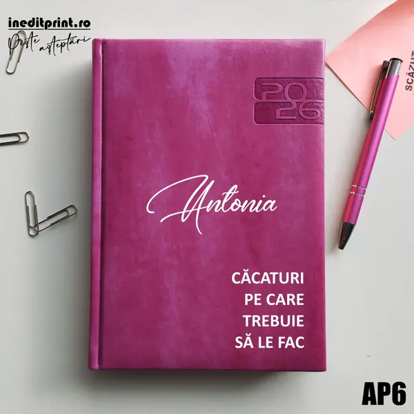 Agenda personalizata 2026 To do list AP6 DELUXE PREMIUM, Narni Purpuriu