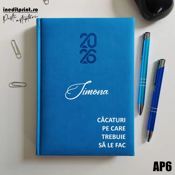 Agenda personalizata 2026 To do list AP6 STANDARD HT2, ALBASTRU DESCHIS