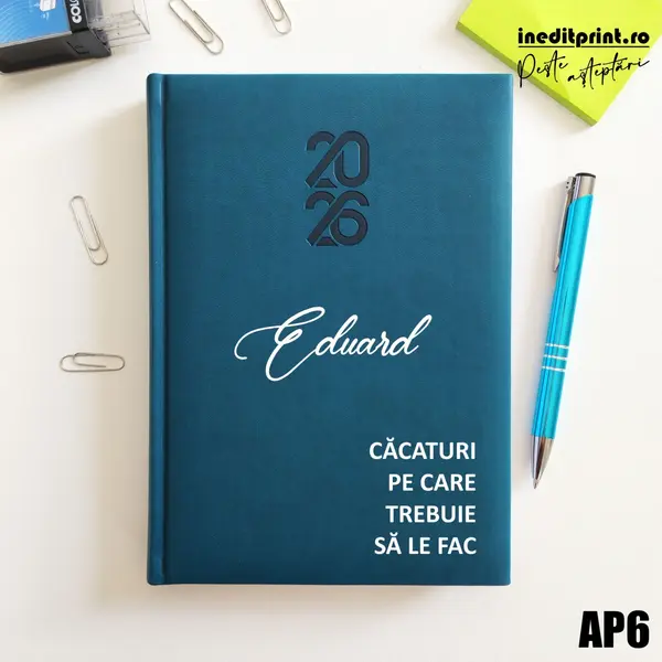 Agenda personalizata 2026 To do list AP6 STANDARD HT2, Albastru Petrol