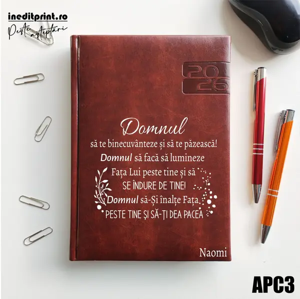 Agenda personalizata 2026 Verset Numeri 6:24-26 APC3 DELUXE PREMIUM, Narni Maro