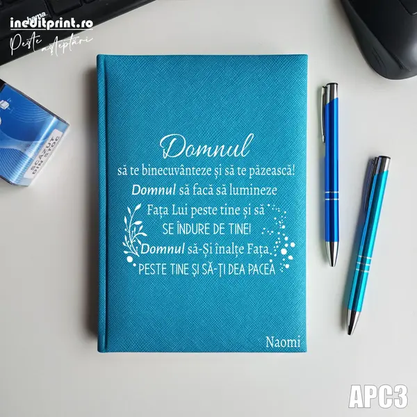 Agenda personalizata 2026 Verset Numeri 6:24-26 APC3 NEDATATA RT, Turcoaz-Adria