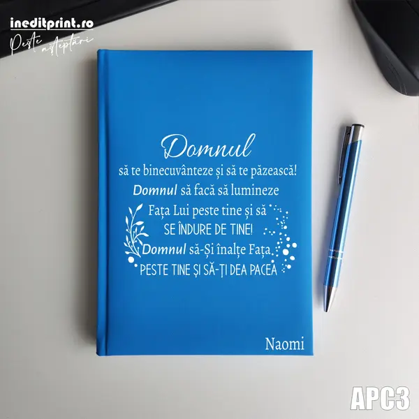 Agenda personalizata 2026 Verset Numeri 6:24-26 APC3 NEDATATA RT, Bleu
