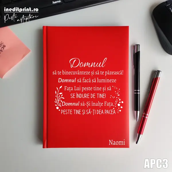 Agenda personalizata 2026 Verset Numeri 6:24-26 APC3 NEDATATA RT, Rosu