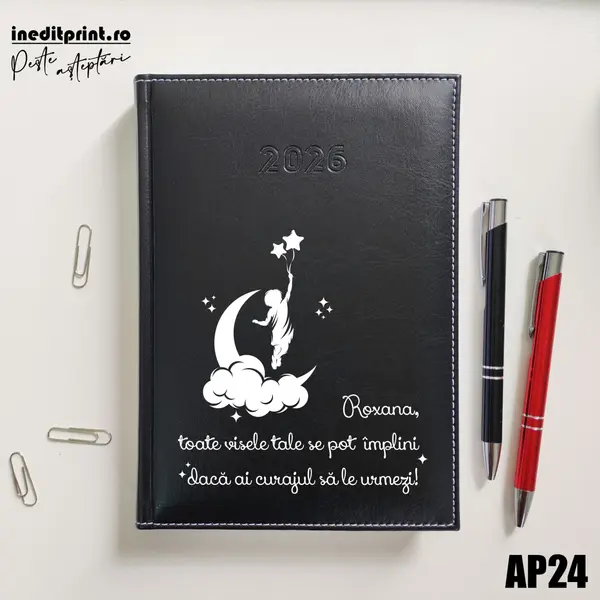 Agenda personalizata 2026 Visele tale AP24 DELUXE H, Corinaldo Negru
