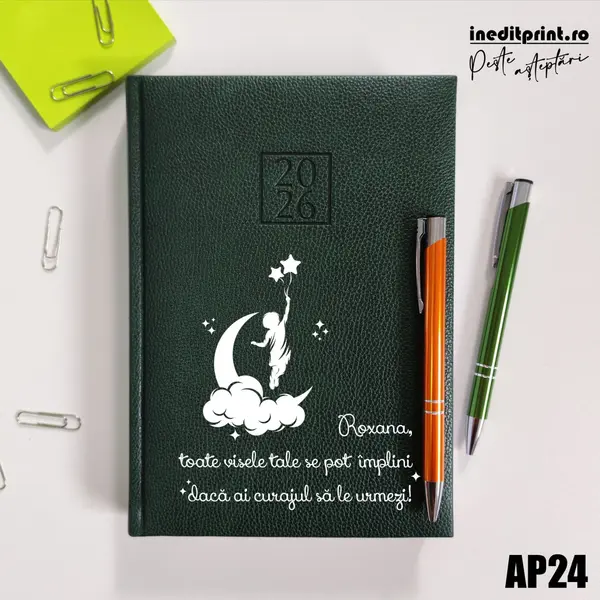 Agenda personalizata 2026 Visele tale AP24 DELUXE H, Edolo Verde