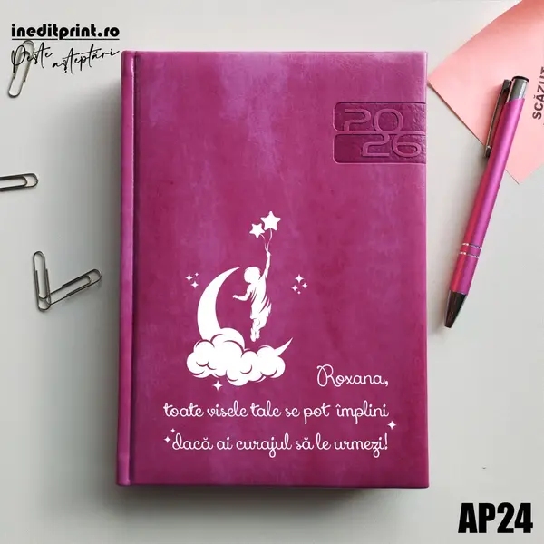 Agenda personalizata 2026 Visele tale AP24 DELUXE PREMIUM, Narni Purpuriu