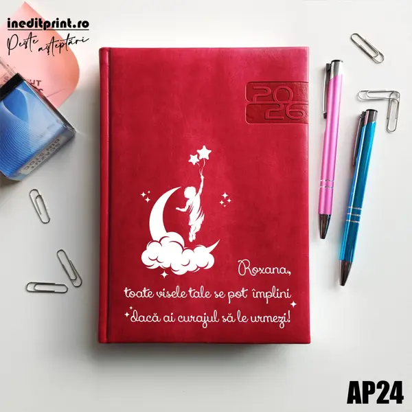 Agenda personalizata 2026 Visele tale AP24 DELUXE PREMIUM, Narni Fucsia