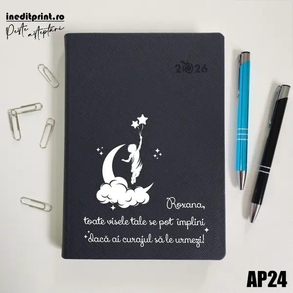 Agenda personalizata 2026 Visele tale AP24 DELUXE PREMIUM, Ortisei Albastru