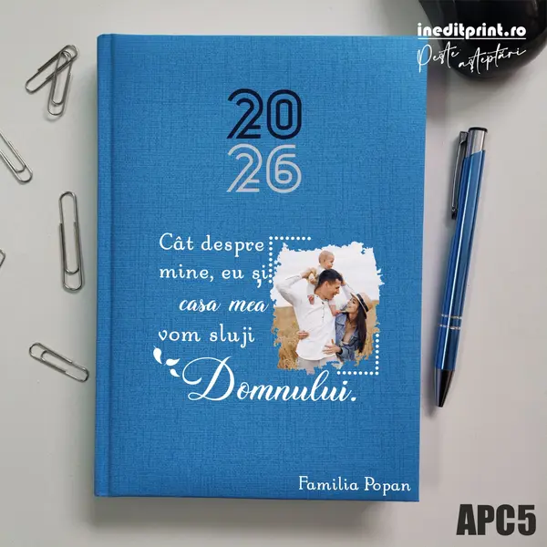 Agenda personalizata 2026 Vom sluji Domnului APC5 Datata C, Turcoaz