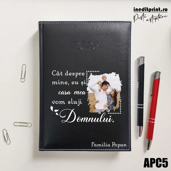 Agenda personalizata 2026 Vom sluji Domnului APC5 DELUXE H, Corinaldo Negru