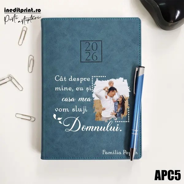 Agenda personalizata 2026 Vom sluji Domnului APC5 DELUXE PREMIUM, Chianti Verde Cyprus
