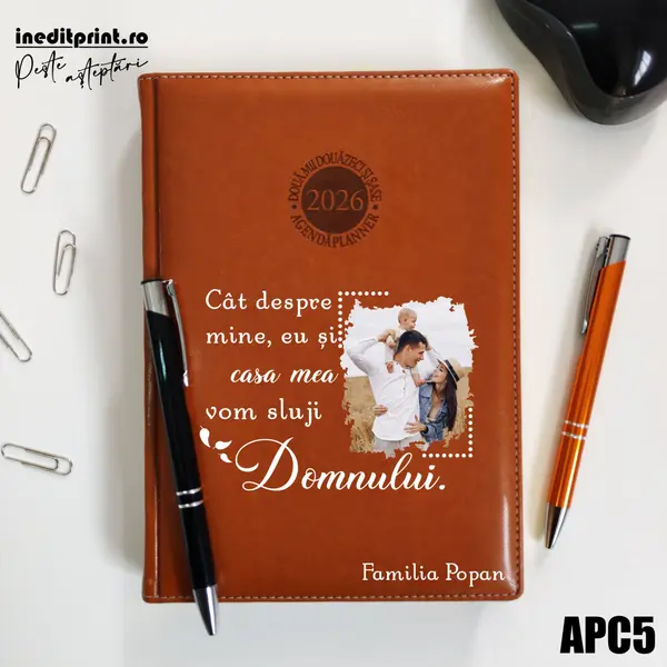 Agenda personalizata 2026 Vom sluji Domnului APC5 DELUXE PREMIUM, Amsterdam Maro