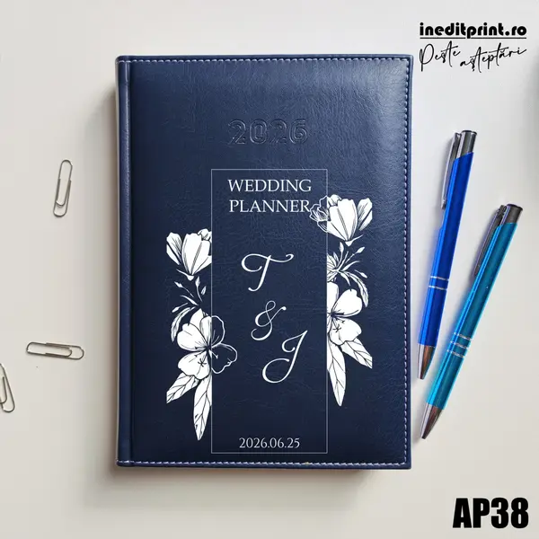 Agenda personalizata 2026 Wedding Planner AP38 DELUXE H, Corinaldo Albastru