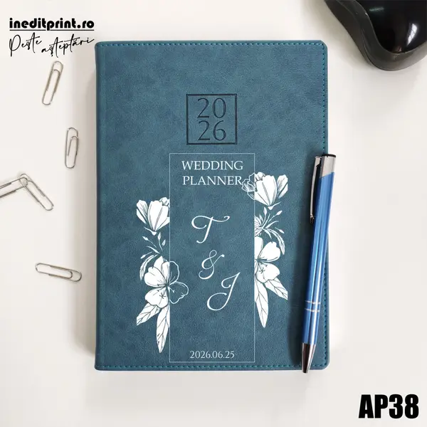Agenda personalizata 2026 Wedding Planner AP38 DELUXE PREMIUM, Chianti Verde Cyprus