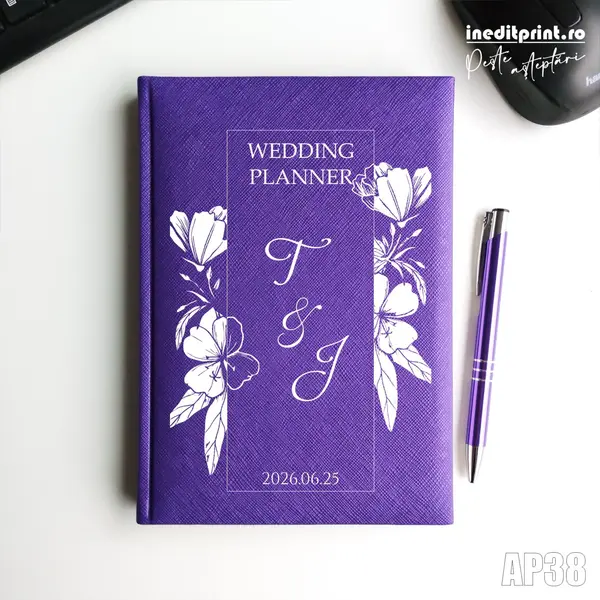 Agenda personalizata 2026 Wedding Planner AP38 NEDATATA RT, Mov-Adria