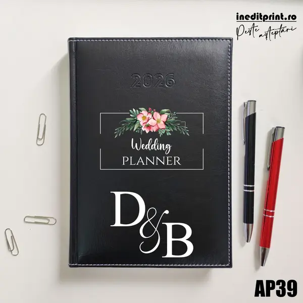Agenda personalizata 2026 Wedding Planner AP39 DELUXE H, Corinaldo Negru