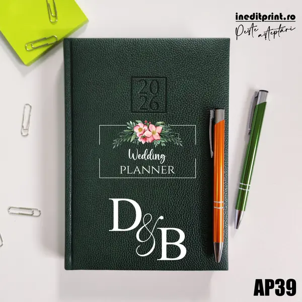 Agenda personalizata 2026 Wedding Planner AP39 DELUXE H, Edolo Verde