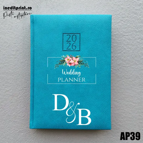 Agenda personalizata 2026 Wedding Planner AP39 DELUXE H, Edolo Turcoaz